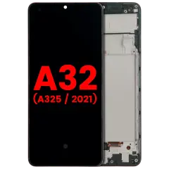 Bloc écran OLED avec cadre pour Samsung Galaxy A32 4G (A325 / 2021) (compatible qualité supérieure) (Awesome Black)