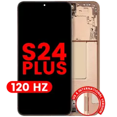 Bloc écran OLED avec cadre pour Samsung Galaxy S24 Plus 5G (US & International Version) (compatible qualité supérieure) (120Hz) (Sandstone Orange)