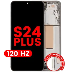 Bloc écran OLED avec cadre pour Samsung Galaxy S24 Plus 5G (US & International Version) (compatible qualité supérieure) (120Hz) (Amber Yellow)