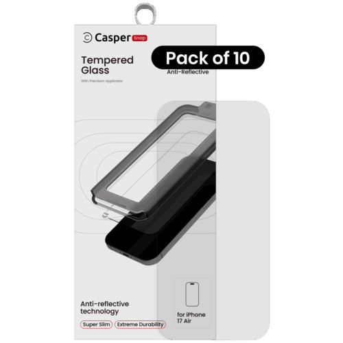 Casper Snap Tempered Glass For iPhone Air (10 Pack) (AR Clear)