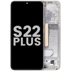 Bloc écran OLED avec cadre pour Samsung Galaxy S22 Plus 5G (Used OEM Pull: Grade B/C) (blanc)