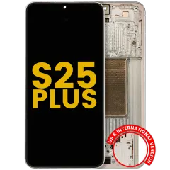 Bloc écran OLED avec cadre pour Samsung Galaxy S25 Plus 5G (US & International Version) (reconditionné) (Pink Gold)