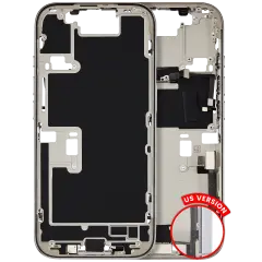 Mid-cadre châssis W/ nappe de connecteur de charge & Small Parts pour iPhone 16 Pro (US Version) (Used OEM Pull: Grade C) (White Titanium)
