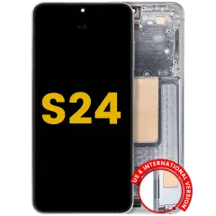 Bloc écran OLED avec cadre pour Samsung Galaxy S24 5G (US & International Version) (reconditionné) (Sapphire Blue)