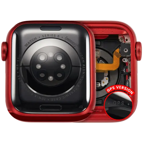 Châssis bloc compatible pour Watch Series 6 (40MM) (Used OEM Pull: Grade A) (GPS Version) (Aluminum / Red)