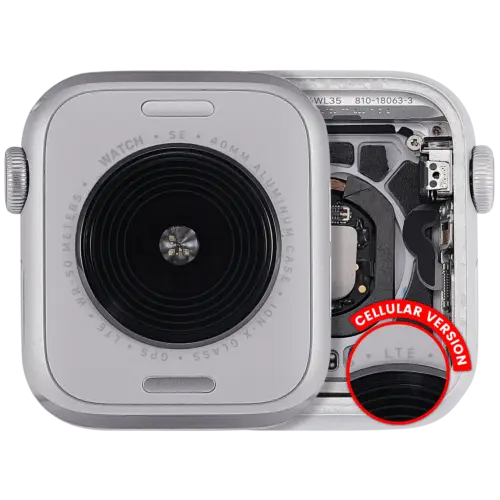 Housing Assembly Compatible For Watch Series SE 2nd (40MM) (Used OEM Pull: Grade A) (Cellular Version) (Aluminum / Silver)