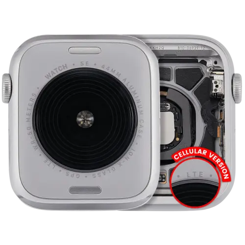 Housing Assembly Compatible For Watch Series SE 2nd (44MM) (Used OEM Pull: Grade A) (Cellular Version) (Aluminum / Silver)