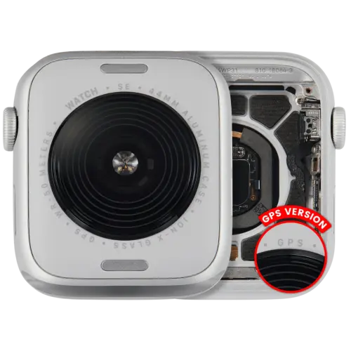 Housing Assembly Compatible For Watch Series SE 2nd (44MM) (Used OEM Pull: Grade A) (GPS Version) (Aluminum / Silver)