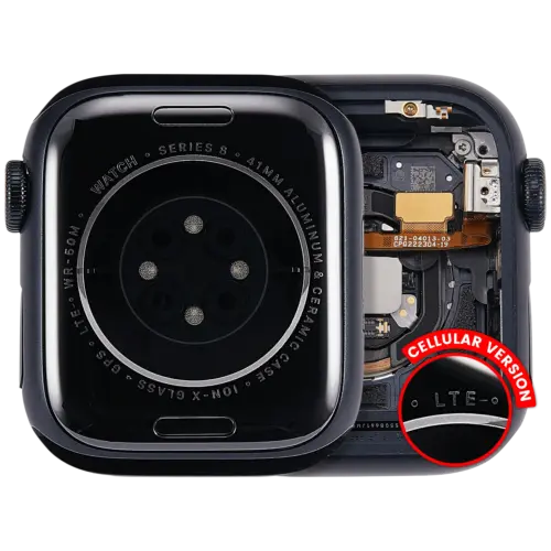 Housing Assembly Compatible For Watch Series 8 (41MM) (Used OEM Pull: Grade A) (Cellular Version) (Aluminum / Midnight)