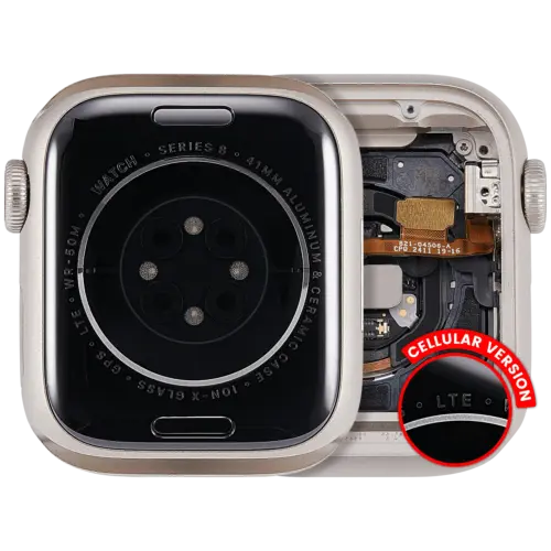 Housing Assembly Compatible For Watch Series 8 (41MM) (Used OEM Pull: Grade A) (Cellular Version) (Aluminum / Starlight)