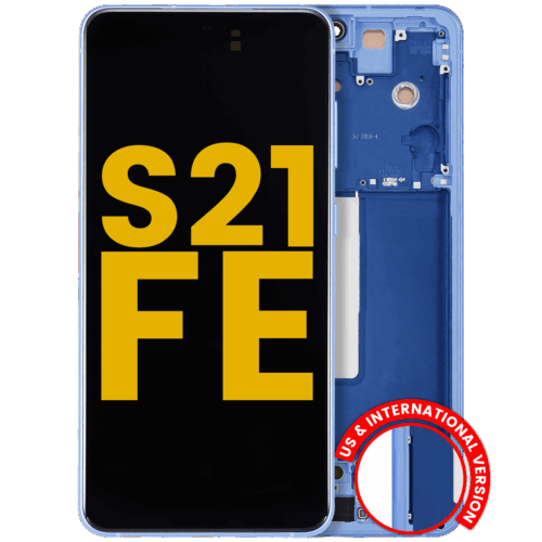 Bloc écran OLED avec cadre pour Samsung Galaxy S21 FE 5G (US & International) (reconditionné) (bleu)