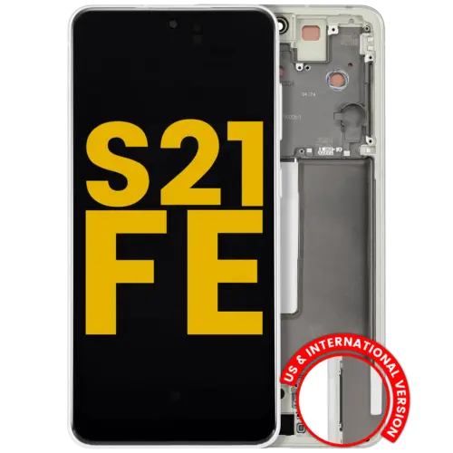 Bloc écran OLED avec cadre pour Samsung Galaxy S21 FE 5G (US & International) (reconditionné) (Olive Green)