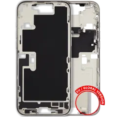 Mid-cadre châssis W/ Small Parts pour iPhone 16 Pro Max (EU / Global Version) (Used OEM Pull: Grade B) (White Titanium)