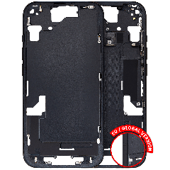 Mid-Frame Housing W/ Small Parts For iPhone 15 (EU / Global Version) (Used OEM Pull: Grade A) (Black)