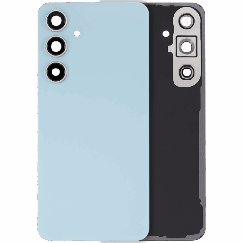 Cache arrière verre avec lentille de caméra pour Samsung Galaxy S24 FE (No Logo) (compatible qualité supérieure) (bleu)