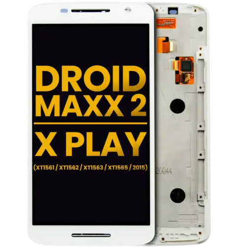 LCD Assembly With Frame For Motorola Droid Maxx 2 (XT1565 / 2015) , Moto X Play (XT1561 / XT1562 / XT1563 ) (Refurbished) (White)