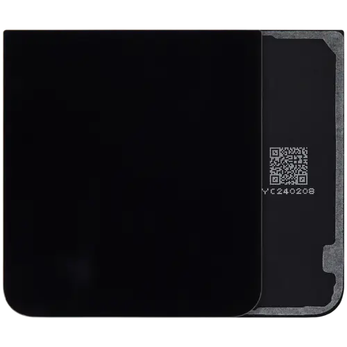 Bottom Back Cover Glass For Samsung Galaxy Z Flip 7 FE 5G (No Logo) (Aftermarket Plus) (Black)