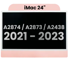Complete LCD Display Assembly For iMac 24" A2874 / A2873 (2023) / A2438 / A2439 (2021) (LG204A-215 LM235UH1 SDD1) (Used OEM Pull: Grade A) （Small Camera hole）(Pink)