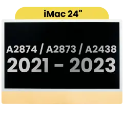 Complete LCD Display Assembly For iMac 24" A2874 / A2873 (2023) / A2438 / A2439 (2021) (LG204A-215 LM235UH1 SDD1) (Used OEM Pull: Grade A)（Small Camera hole）(Yellow)