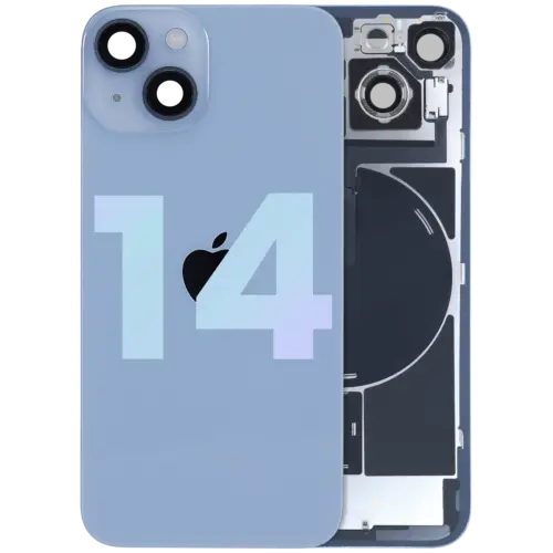 Back Glass w/ MagSafe Magnet & NFC & Flashlight Flex For iPhone 14 (Genuine OEM) (Blue)