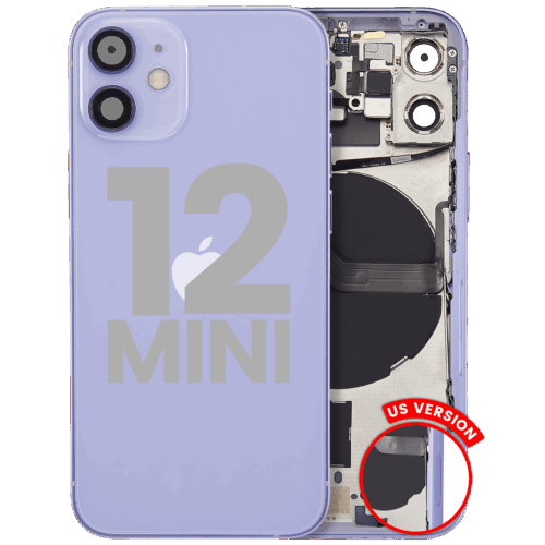 Back Housing W/ Small Parts For iPhone 12 Mini (US Version) (Used OEM Pull: Grade A) (Purple)