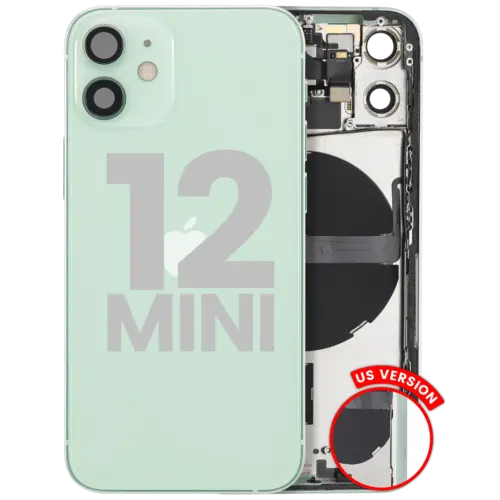 Back Housing W/ Small Parts For iPhone 12 Mini (US Version) (Used OEM Pull: Grade A) (Green)
