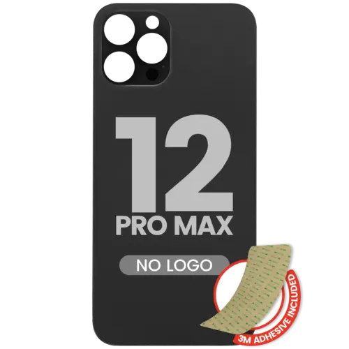 Vitre arrière avec 3M adhésif pour iPhone 12 Pro Max (No Logo / Large Camera Hole) (graphite) – Image 3
