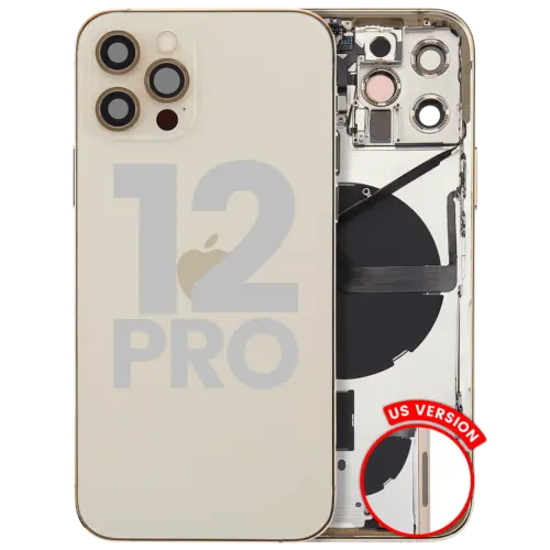 Back Housing W/ Small Parts For iPhone 12 Pro (US Version) (Used OEM Pull: Grade A) (Gold)