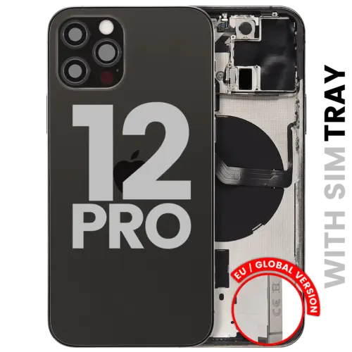 Coque arrière avec petites pièces pour iPhone 12 Pro (version UE/globale) (pièce d'origine d'occasion: grade B) (graphite) – Image 2