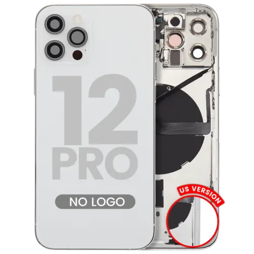 Back Housing W/ Small Parts For iPhone 12 Pro (US Version) (Aftermarket Plus) (Silver) – Image 3