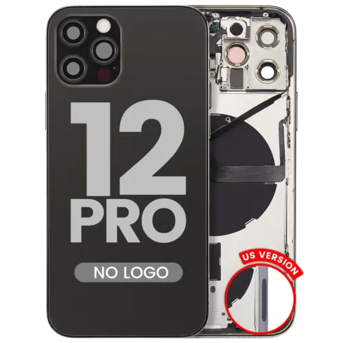 Back Housing W/ Small Parts For iPhone 12 Pro (US Version) (Aftermarket Plus) (Graphite) – Image 3