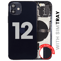 Back châssis W/ Small Parts pour iPhone 12 (EU / Global Version) (Used OEM Pull: Grade B) (noir)