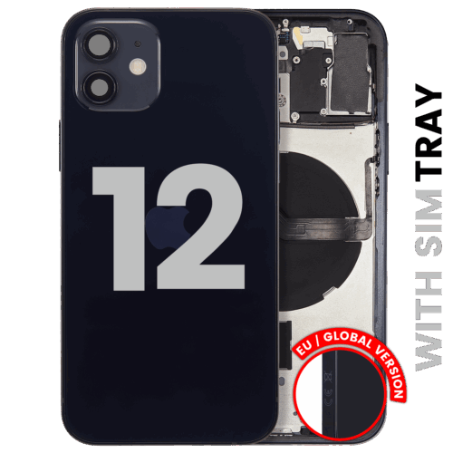 Back châssis W/ Small Parts pour iPhone 12 (EU / Global Version) (Used OEM Pull: Grade B) (noir) – Image 2