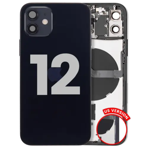 Coque arrière avec petites pièces pour iPhone 12 (version US) (Pièce d'origine d'occasion: Grade B) (Noir) – Image 2