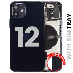 Back châssis W/ Small Parts pour iPhone 12 (EU / Global Version) (Used OEM Pull: Grade C) (noir)