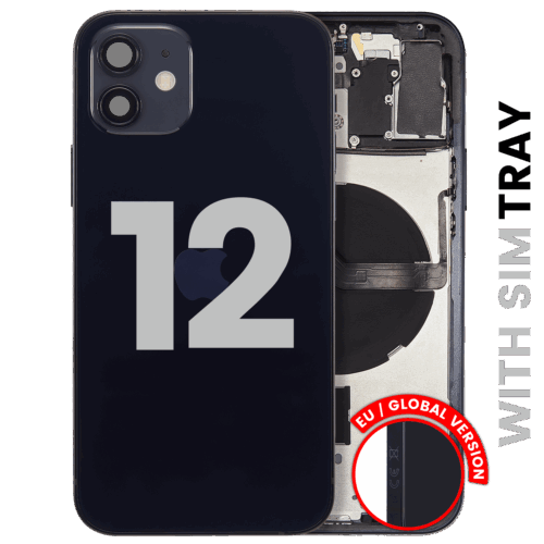 Back châssis W/ Small Parts pour iPhone 12 (EU / Global Version) (Used OEM Pull: Grade C) (noir) – Image 2