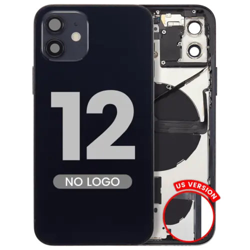 Coque arrière avec petites pièces pour iPhone 12 (version US) (Aftermarket Plus) (noir) – Image 3
