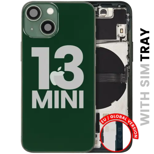 Back Housing W/ Small Parts For iPhone 13 Mini (EU / Global Version) (Used OEM Pull: Grade C) (Green)