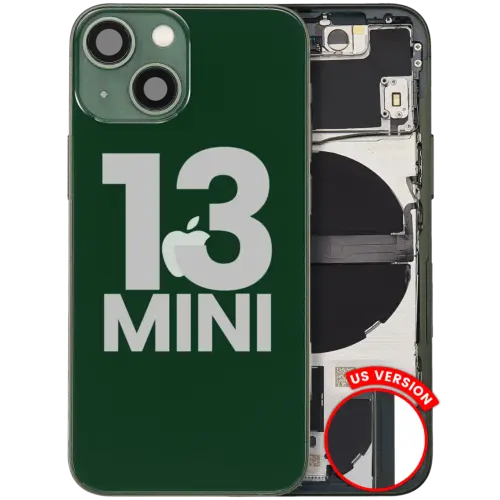 Back châssis W/ Small Parts pour iPhone 13 Mini (US Version) (Used OEM Pull: Grade C) (vert) – Image 2