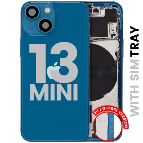Back châssis W/ Small Parts pour iPhone 13 Mini (EU / Global Version) (Used OEM Pull: Grade B) (bleu)