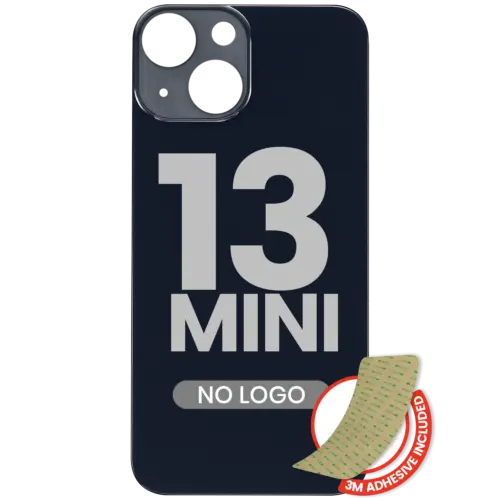 Back Glass With 3M Adhesive For iPhone 13 Mini (No Logo / Large Camera Hole) (Midnight)