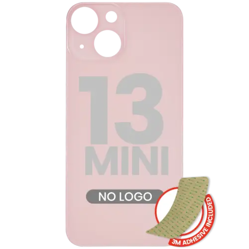 Vitre arrière avec 3M adhésif pour iPhone 13 Mini (No Logo / Large Camera Hole) (rose) – Image 3
