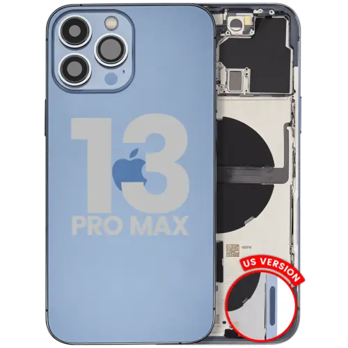 Back Housing W/ Small Parts For iPhone 13 Pro Max (US Version) (Used OEM Pull: Grade B) (Sierra Blue) – Image 2