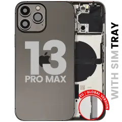 Back châssis W/ Small Parts pour iPhone 13 Pro Max (EU / Global Version) (Used OEM Pull: Grade B) (graphite)