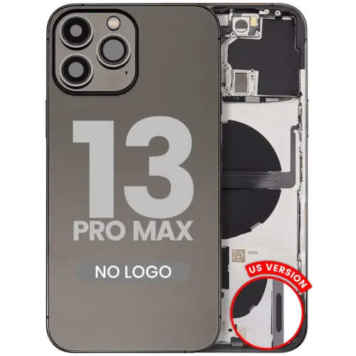 Back Housing W/ Small Parts For iPhone 13 Pro Max (US Version) (Aftermarket Plus) (Graphite) – Image 3