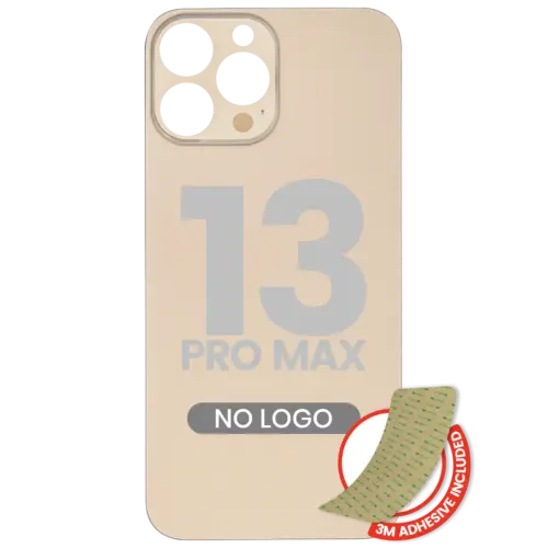 Vitre arrière avec 3M adhésif pour iPhone 13 Pro Max (No Logo / Large Camera Hole) (or)
