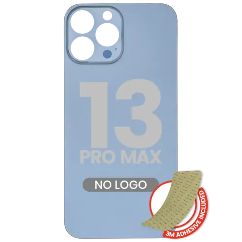 Verre arrière avec adhésif 3M pour iPhone 13 Pro Max (sans logo / grand trou pour la caméra) (Bleu Sierra) – Image 3