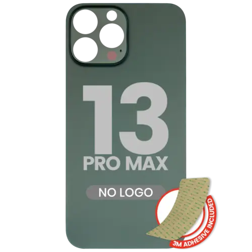 Back Glass With 3M Adhesive For iPhone 13 Pro Max (No Logo / Large Camera Hole) (Alpine Green) – Image 3