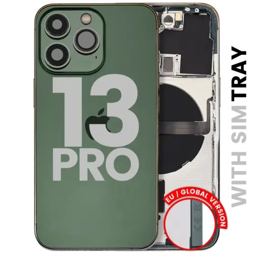 Coque arrière avec petites pièces pour iPhone 13 Pro (version UE/globale) (pièce d'origine d'occasion : grade C) (vert alpin)