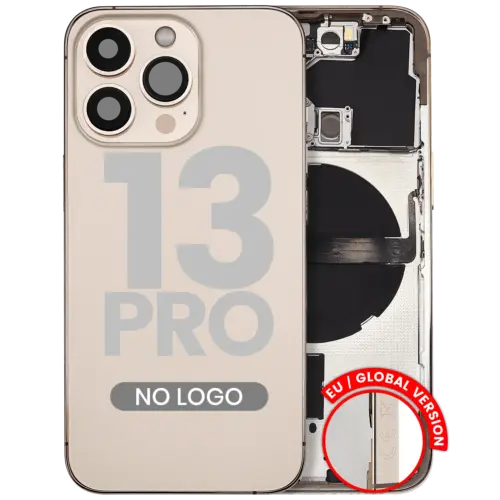 Coque arrière avec petites pièces pour iPhone 13 Pro (version UE/globale) (compatible qualité supérieure) (Or)